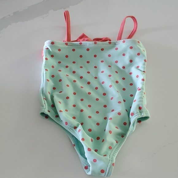 Baby Gap 2T One Piece Bathing Suit Polka Dots Bow - Picture 3 of 5